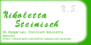 nikoletta steinisch business card